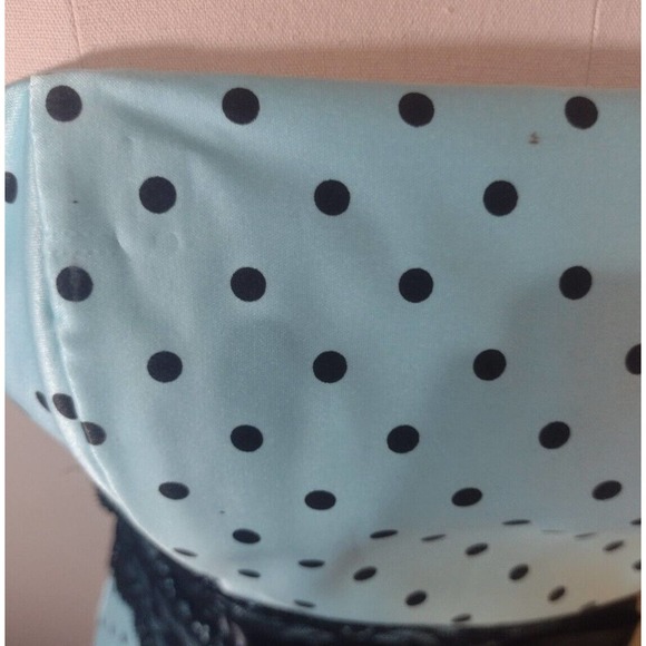Jessica McClintock Gunne Sax Vintage Tiffany Blue Polka Dot Strapless Dress 5 - Picture 3 of 11